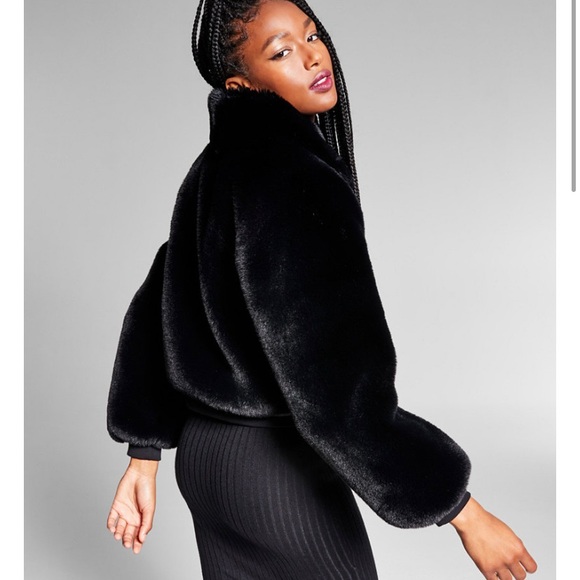 Jeannie Mai X INC: Faux Fur & Leather Bomber Jacket - Picture 2 of 4